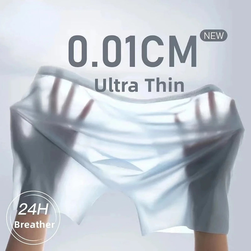 1 unidad de Boxers para hombre, pantalones cortos de seda helada, bragas para hombre, ropa interior Sexy sin costuras, calzoncillos para hombre, bragas transpirables antibacterianas para hombre