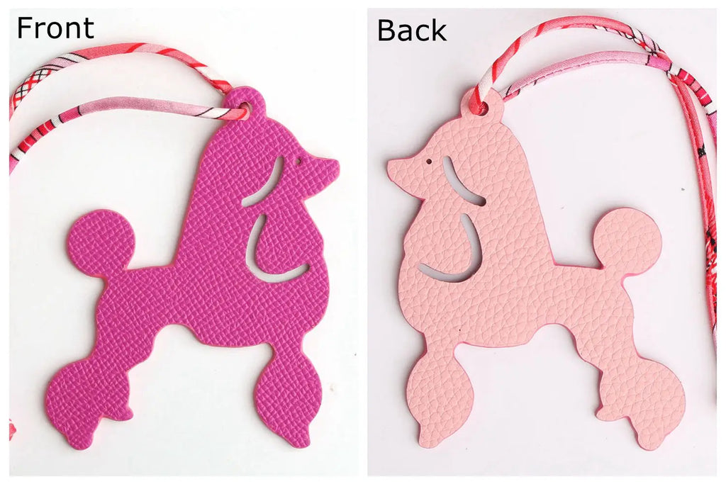 Llavero con doble cara de piel auténtica de grano completo de cocodrilo, gato de la suerte, cachorro, perro, caballo, mochila, colgante, Animal, bolso de mujer