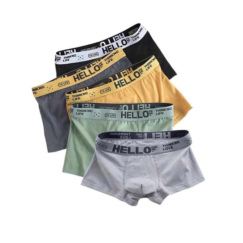 5 pzs ropa interior masculina boxers sexy calzoncillos cómoda transpirable moda chicos bragas ropa interior boxershorts hombre