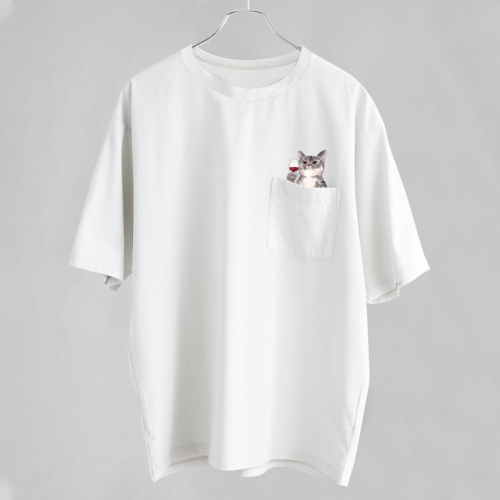 CLOOCL-Camiseta con estampado de gato para mujer, camisa divertida de algodón con pegatina de bolsillo de dedo medio, ropa informal Y2K