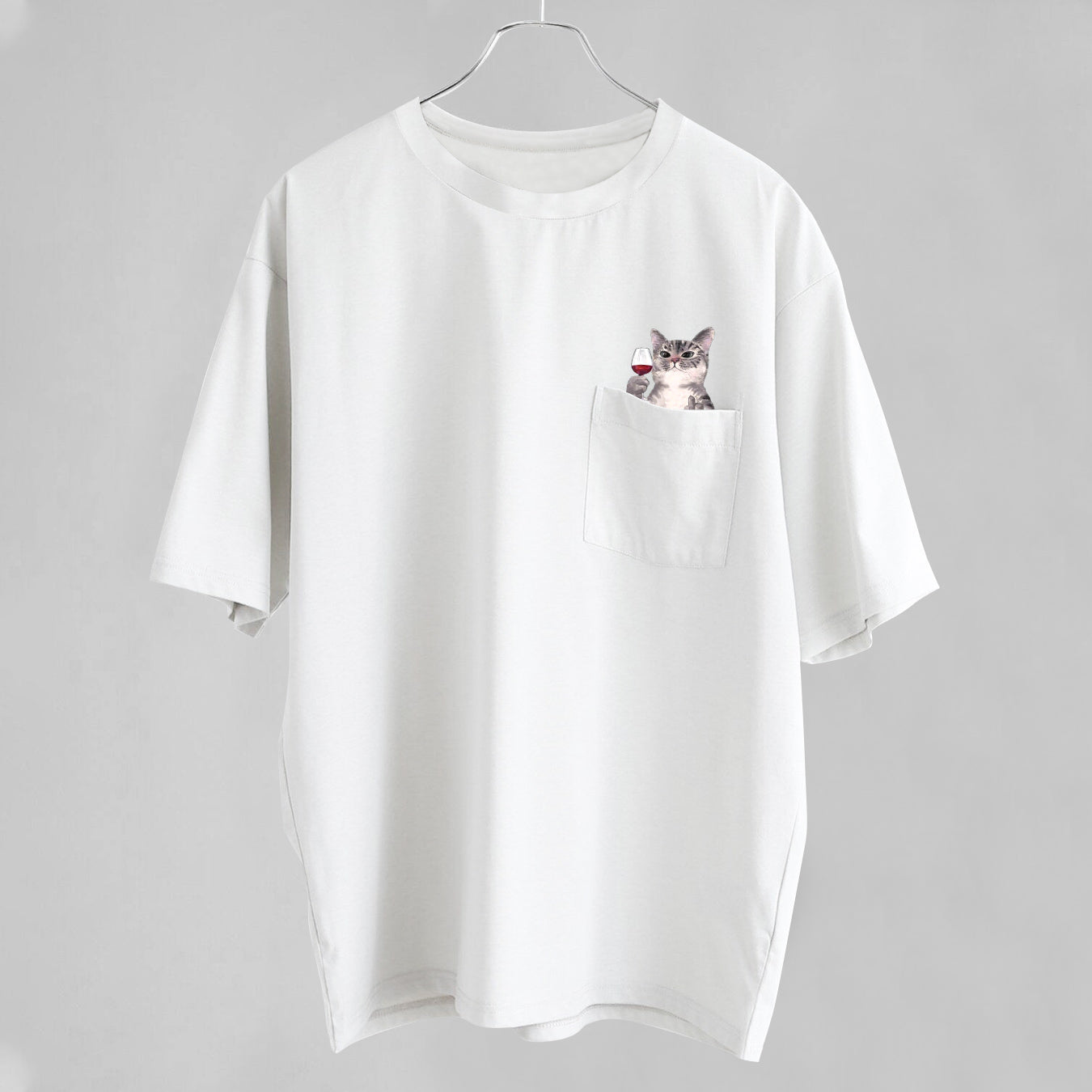 CLOOCL-Camiseta con estampado de gato para mujer, camisa divertida de algodón con pegatina de bolsillo de dedo medio, ropa informal Y2K