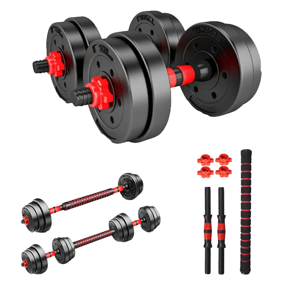 Juego de mancuernas y barra ajustables, pesas de 10 kg, 15 kg, 20 kg, 30 kg, 40 kg, 50 kg, mancuernas para gimnasio y hogar, aptas para hombres