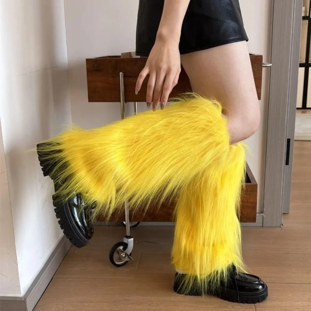 Calentadores de Piernas de Piel Sintética, 40 cm, Estilo Japonés, Lolita, Cubrebotas, Kawaii, Y2K, Calentadores de Rodilla para Otoño/Invierno