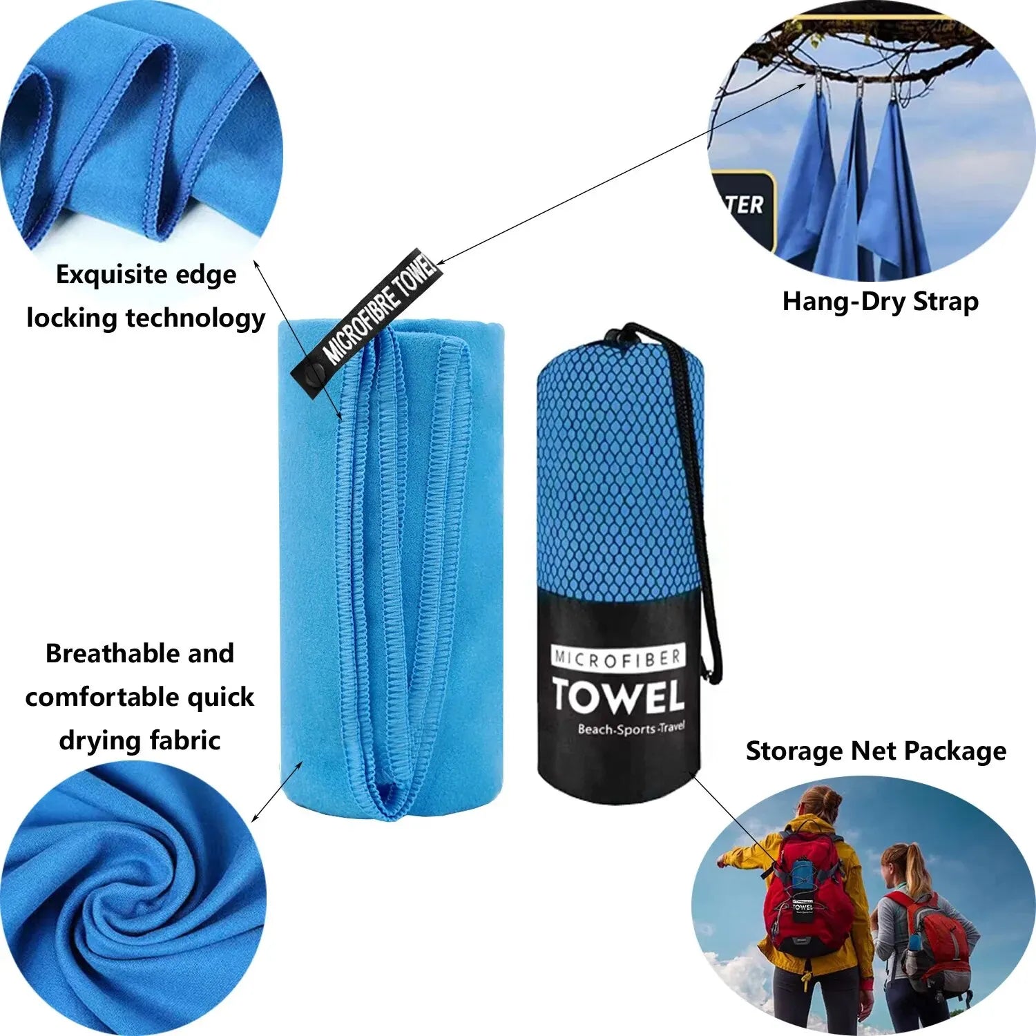Toalla deportiva de secado rápido, Toalla de microfibra para correr, Yoga, gimnasio, Fitness, baloncesto, acampar al aire libre, senderismo, playa, 40x80/76x152cm