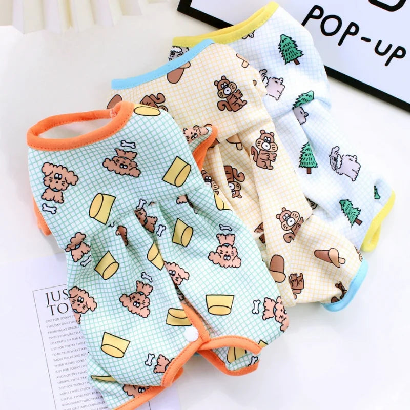 Mono de Invierno para Perros, Ropa Cálida con Estampado para Perros y Gatos, Chihuahua, Bichón, Pijama de Cuatro Patas para Cachorros