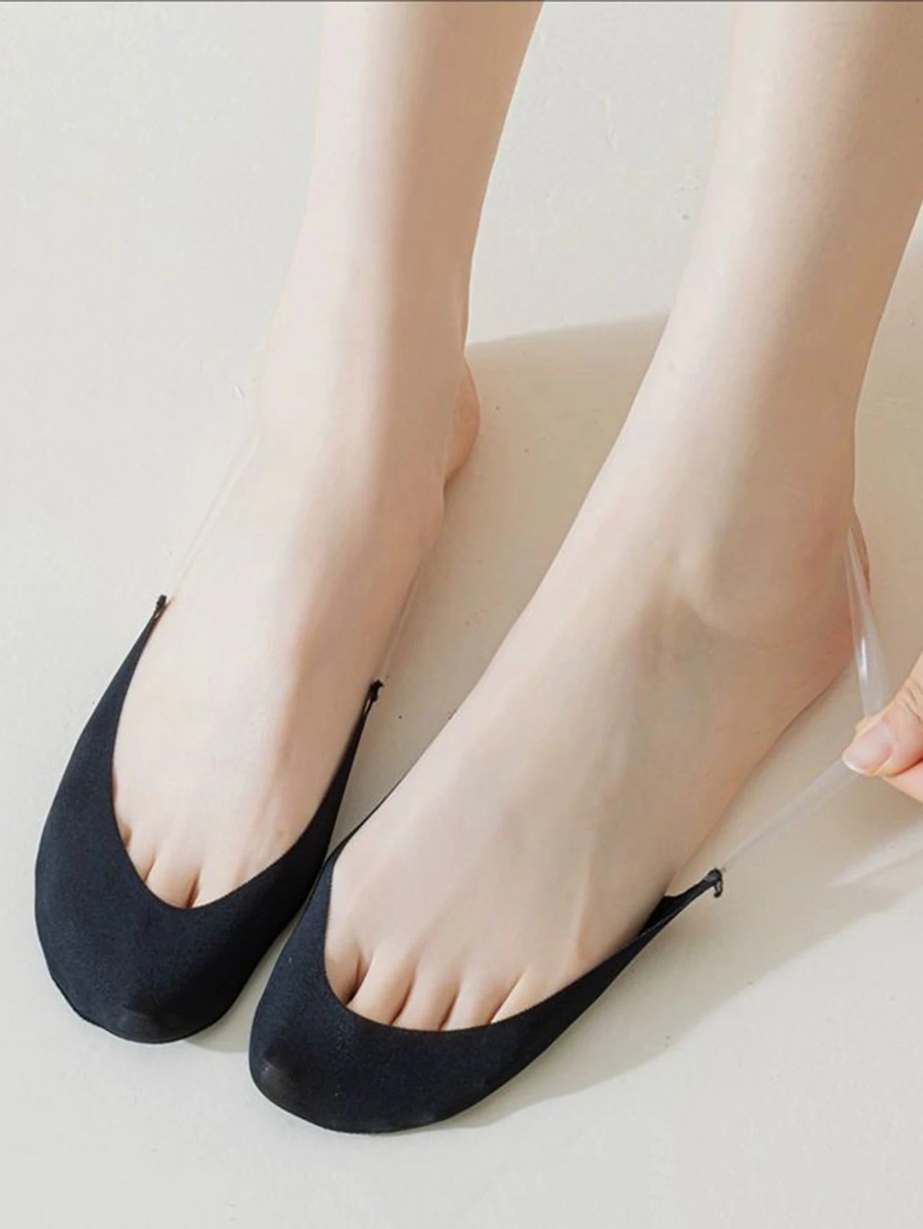 1/5 Pares de Calcetines Invisibles para Mujer, Transpirables, Antideslizantes, para Zapatos de Tacón Alto, de Seda Fría, Finos, Tipo Media Palma