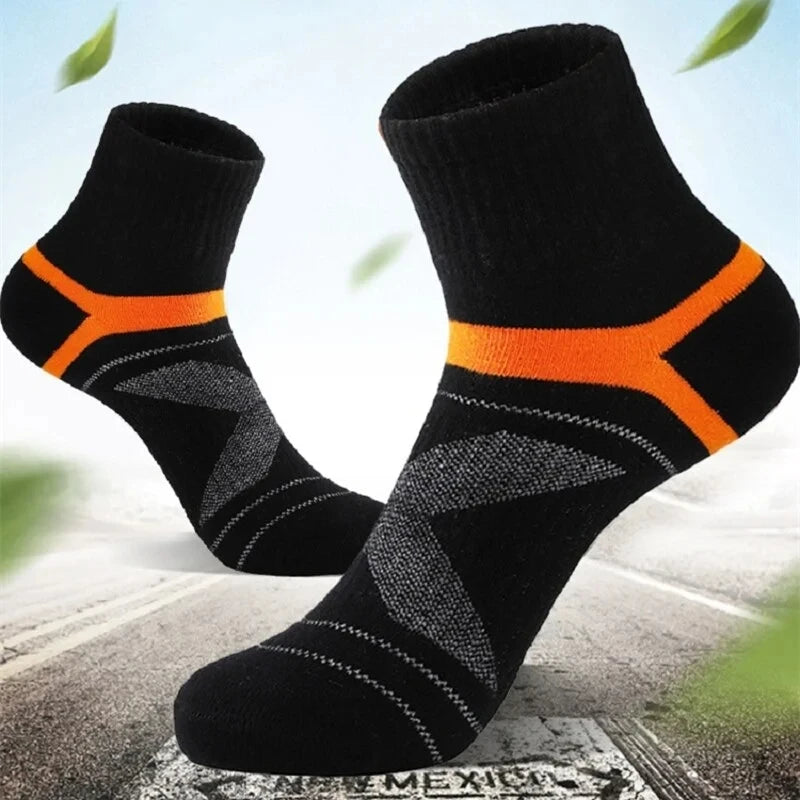 Lote de 3/5/10/20 pares de calcetines deportivos negros para hombre, calcetines informales para correr, Otoño Invierno, calcetines transpirables de alta calidad para hombre