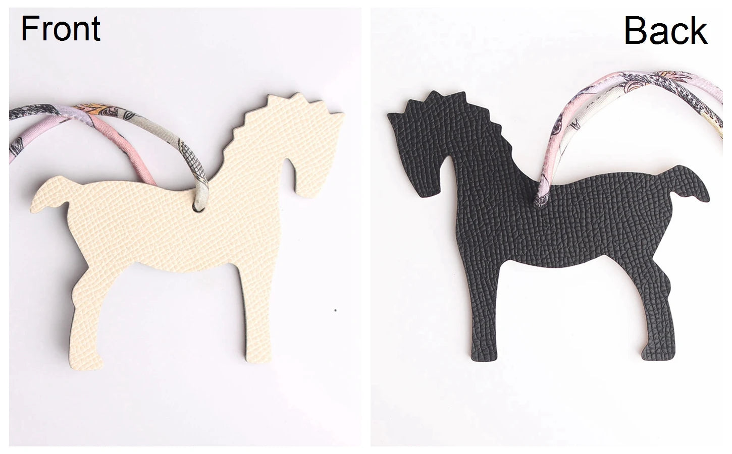 Llavero con doble cara de piel auténtica de grano completo de cocodrilo, gato de la suerte, cachorro, perro, caballo, mochila, colgante, Animal, bolso de mujer