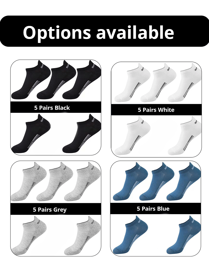 5/10/20 pares de calcetines deportivos de poliéster transpirables de malla fina de verano para hombre calcetines cortos absorbentes de sudor
