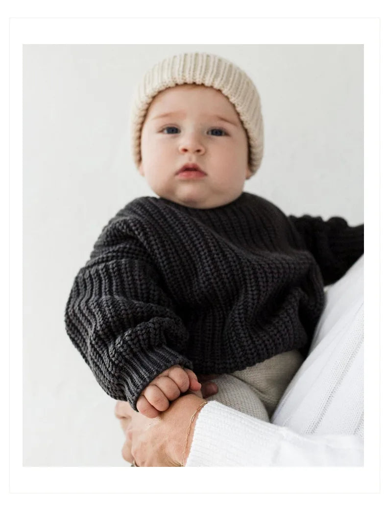 Suéteres de bebé Otoño Invierno niños niñas de manga larga suéter de punto de Color puro bebé niños niñas suéter suéteres ropa