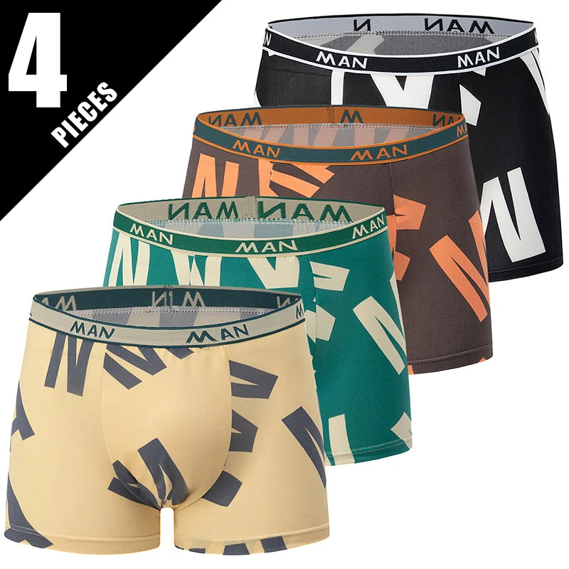 Ropa interior para padres e hijos para hombres y adolescentes, pantalones cortos con estampado Simple y a la moda, pantalones cortos informales con cintura elástica Joker, 4/10 piezas