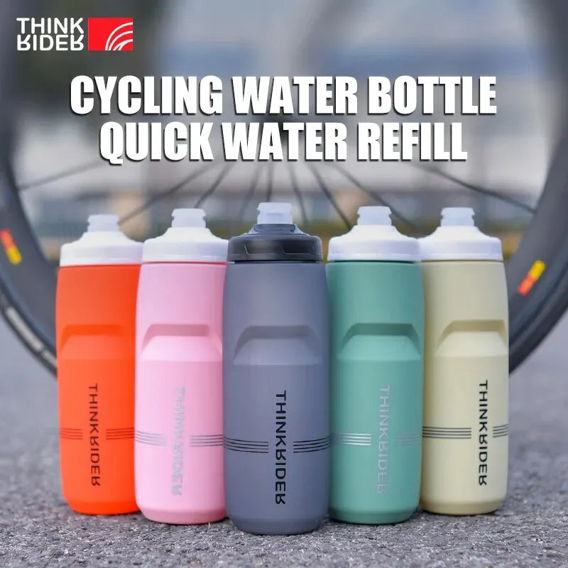 ThinkRider-botella de agua para bicicleta de montaña y carretera, botella de plástico portátil de gran capacidad para deportes al aire libre, 620ml/750ml
