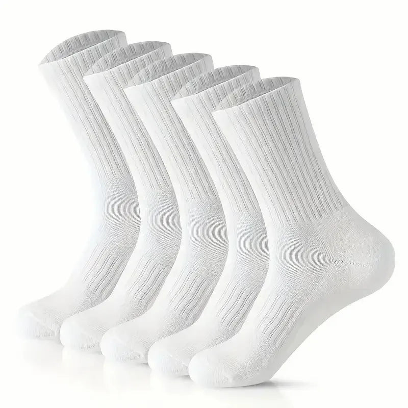 5/10/20 pares de calcetines de cuello redondo de color sólido neutro, calcetines deportivos transpirables y cómodos para primavera y verano, calcetines deportivos para todas las estaciones
