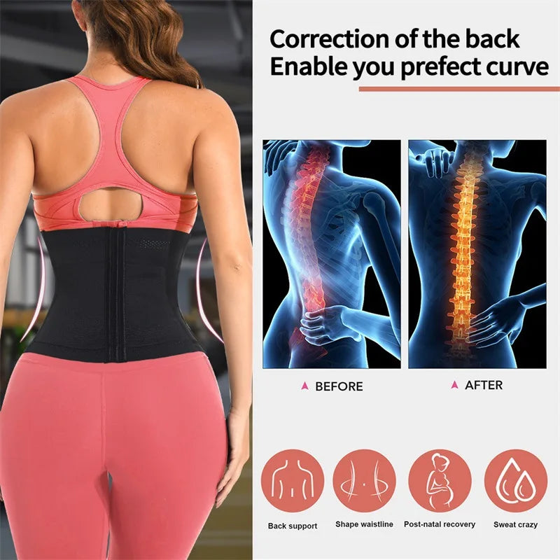 Entrenador de cintura moldeador de cuerpo para mujer, Control de barriga, envoltura adelgazante, faja reductora de vientre plano, cinturones de corsé