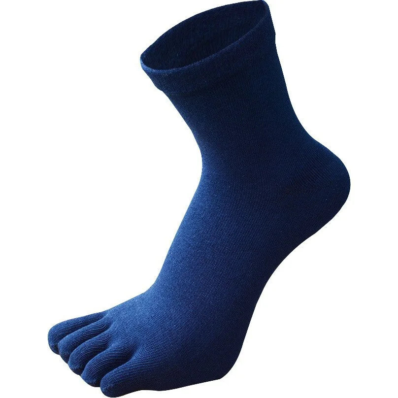 5 pares de calcetines con dedos para hombre y mujer, calcetines con cinco dedos, calcetines de algodón transpirables, calcetines deportivos para correr, Color sólido como regalo de cumpleaños