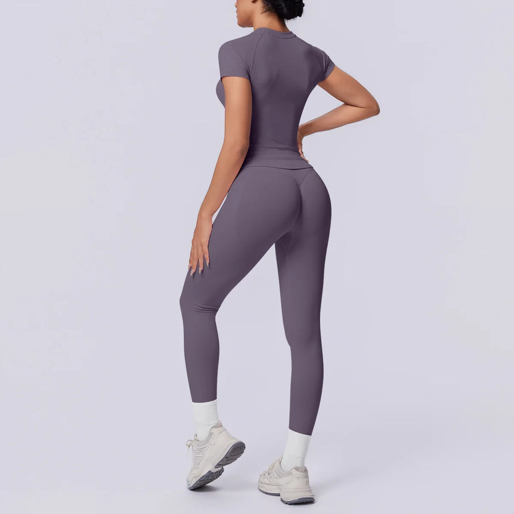 Conjunto Deportivo de Yoga para Mujer, Conjunto de Dos Piezas, Pantalones y Top, Traje Deportivo para Gimnasio, Yoga y Entrenamiento