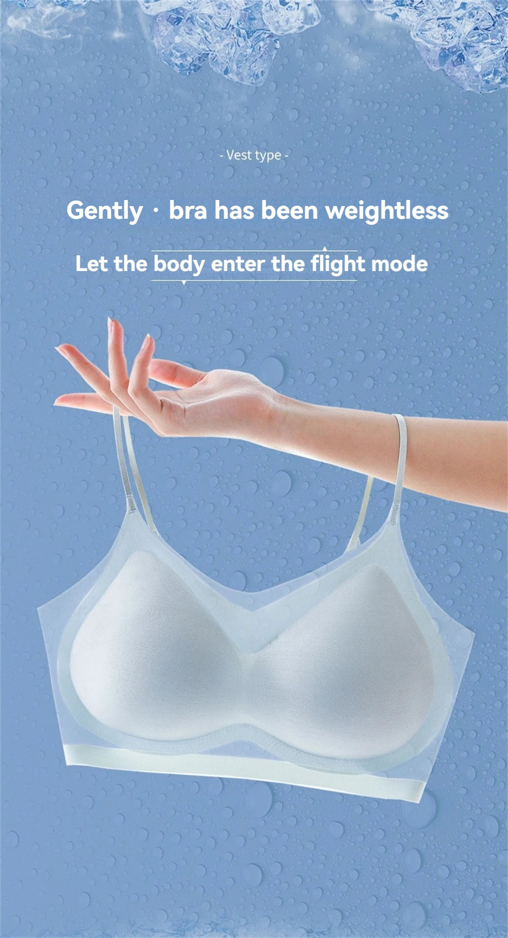 Sujetador superior de seda de hielo transpirable ultrafino para mujer, chaleco Halter con espalda sin costuras, sujetador envolvente, pecho pequeño juntos