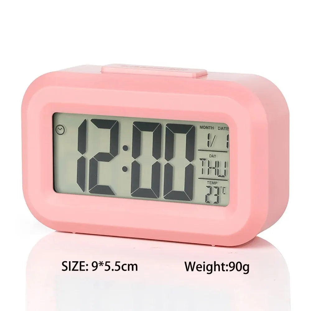 Reloj con alarma digital LED, retroiluminación, calendario de datos, reloj electrónico multifunción, reloj de mesa
