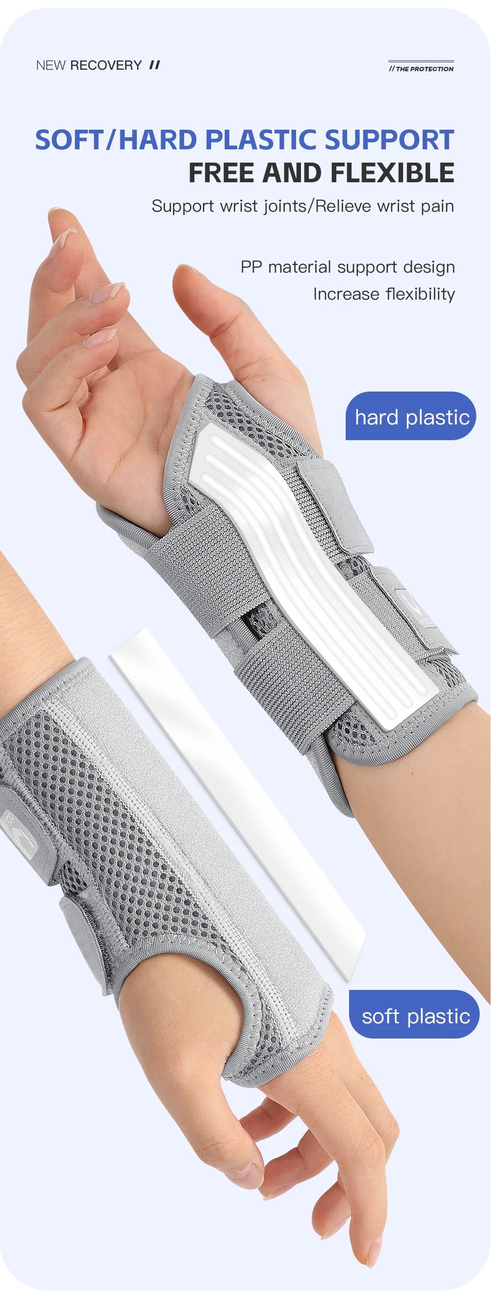 Muñequera para túnel carpiano, soporte con férulas, soporte de mano para artritis, tendinitis, esguince, lesiones, dolor de muñeca, 1 ud.