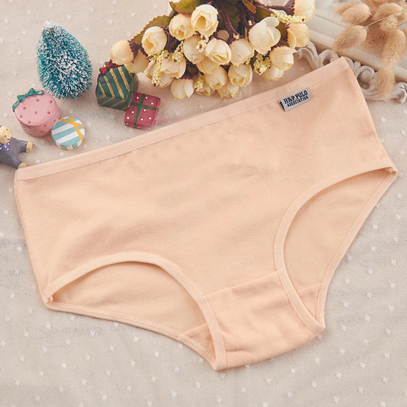 7 unids/lote de ropa interior de talla grande, bragas de algodón para mujer, lencería Sexy, pantalones cortos, ropa interior, bragas sólidas, M-4XL íntima femenina