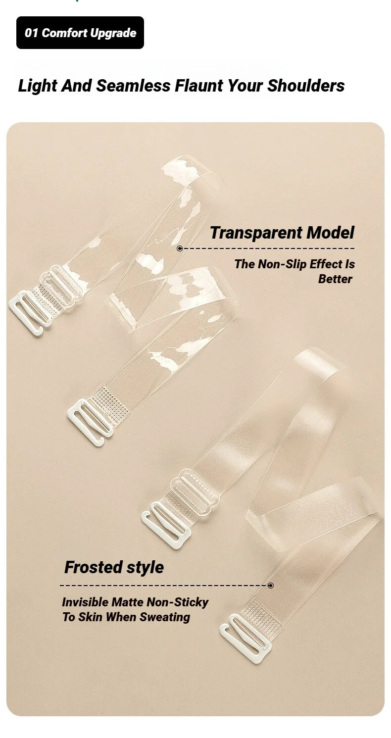 Tirantes Transparentes para Ropa Interior Femenina, Ajustables, Antideslizantes, Sin Costuras, para Sujetador