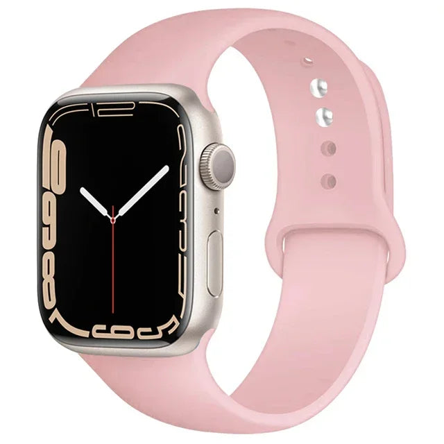 Correa de silicona para Apple Watch, 46mm, 44mm, 45mm, 40mm, 41mm, 42-38mm, 49mm, pulsera deportiva iwatch series 11 10 9 8 7 6 5 SE Ultra3