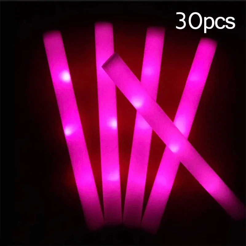 15/30 Uds. Barras luminosas LED a granel coloridas RGB, barra de espuma brillante, tubo de animación, luz oscura para suministros para fiesta de boda, cumpleaños y Navidad