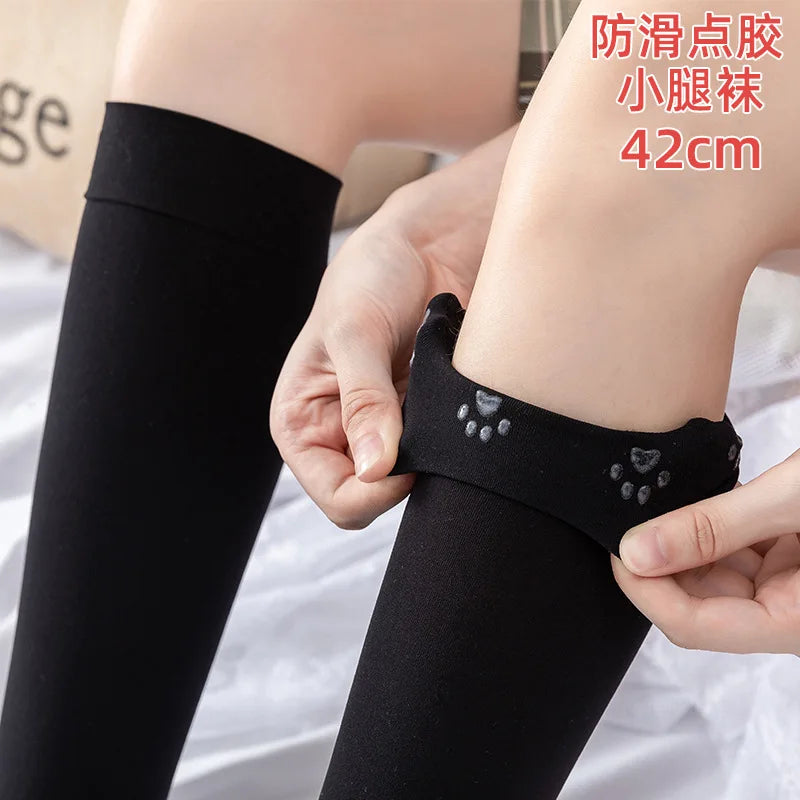 Calcetines largos de terciopelo por encima de la rodilla para mujer y niña, uniforme de alta elasticidad, antideslizantes, ajustados, altura de 190cm