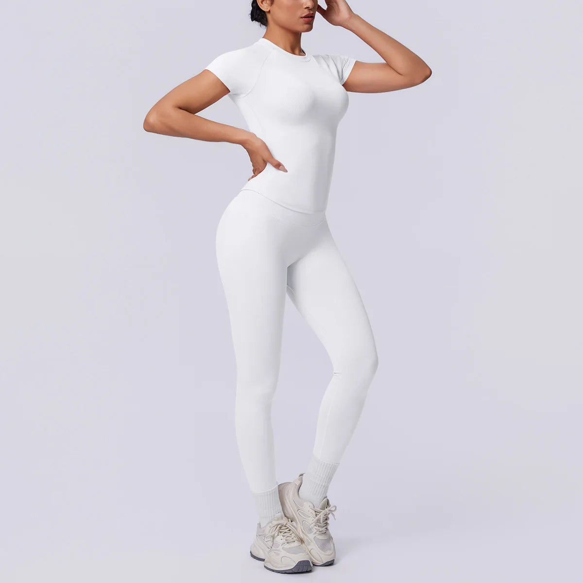 Conjunto Deportivo de Yoga para Mujer, Conjunto de Dos Piezas, Pantalones y Top, Traje Deportivo para Gimnasio, Yoga y Entrenamiento