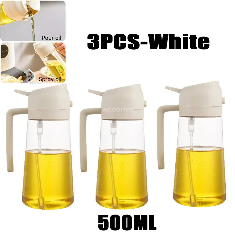 Dispensador de aceite en aerosol 2 en 1 para cocina, pulverizador de aceite o solo cepillo pulverizador para freír al aire, ensaladas, asar, cocinar en la cocina
