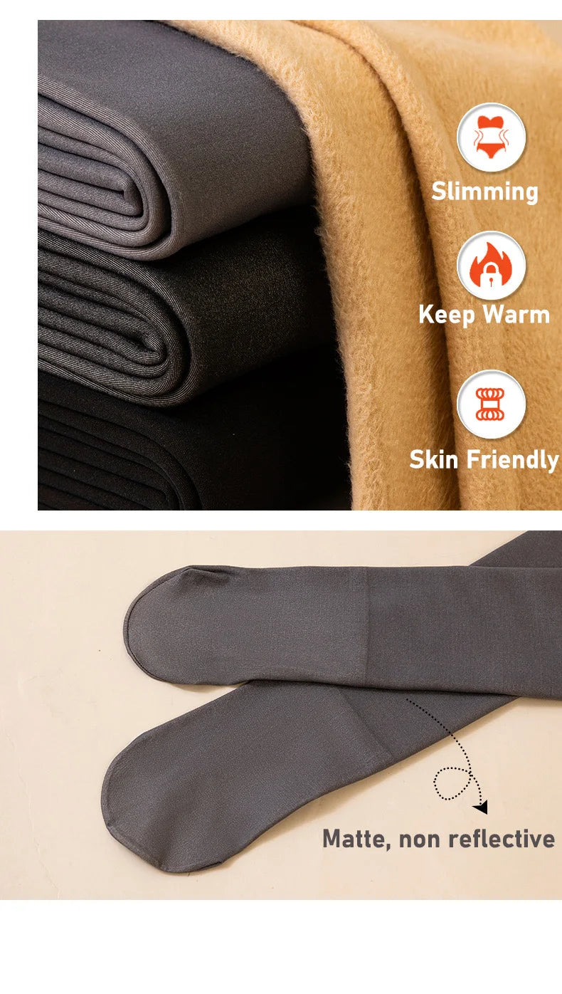 Medias térmicas gruesas para mujer, pantimedias translúcidas sexis cálidas para invierno, pantimedias ajustadas elásticas de cintura alta para mujer
