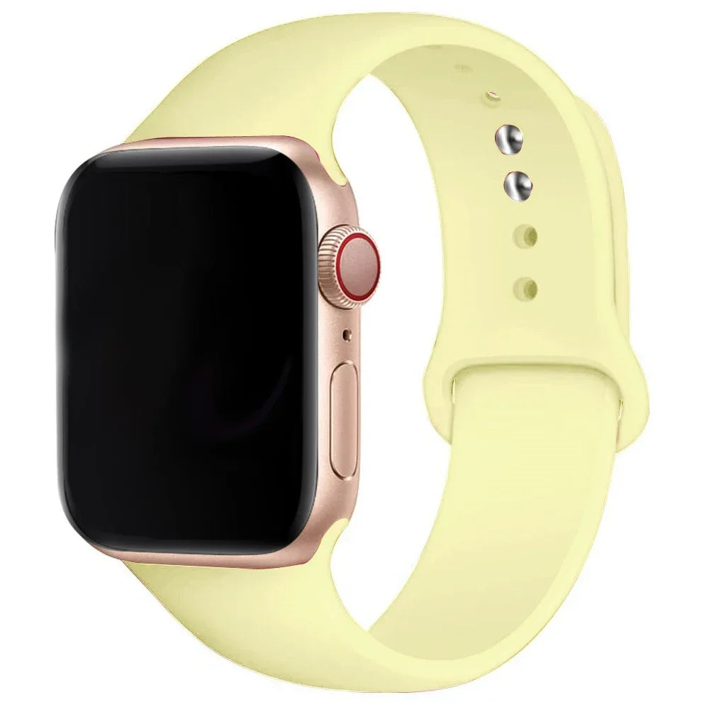 Correa de silicona para Apple Watch, 46mm, 44mm, 45mm, 40mm, 41mm, 42-38mm, 49mm, pulsera deportiva iwatch series 11 10 9 8 7 6 5 SE Ultra3