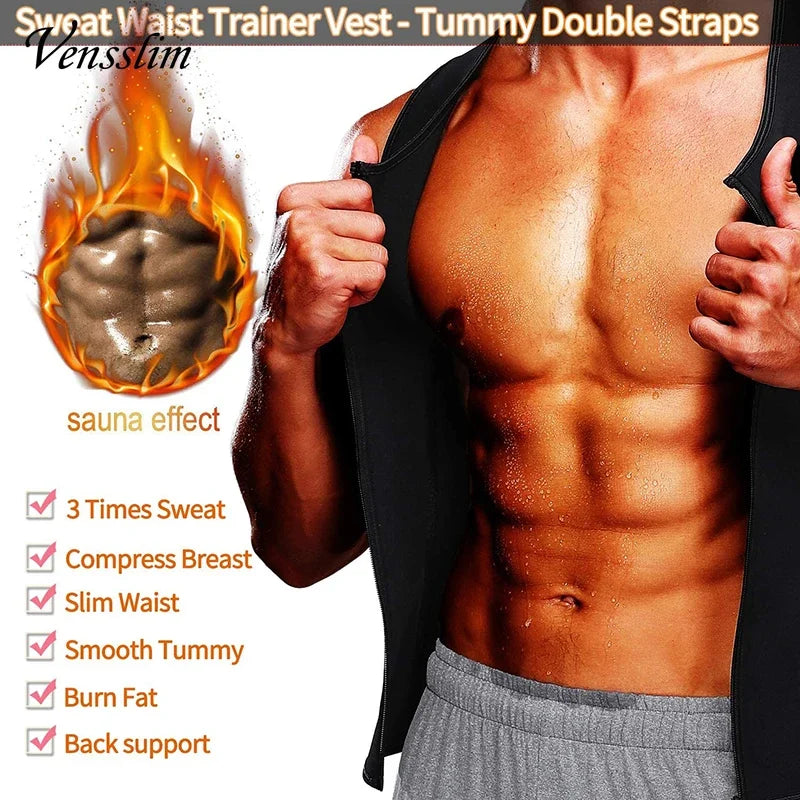 Vensslim-Chaleco moldeador de cuerpo para hombre, entrenador de cintura, camisa adelgazante, camiseta interior de compresión para Sauna y sudor, ropa moldeadora, quemador de grasa, Tops de entrenamiento
