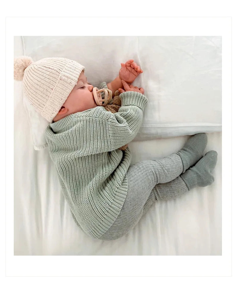 Suéteres de bebé Otoño Invierno niños niñas de manga larga suéter de punto de Color puro bebé niños niñas suéter suéteres ropa