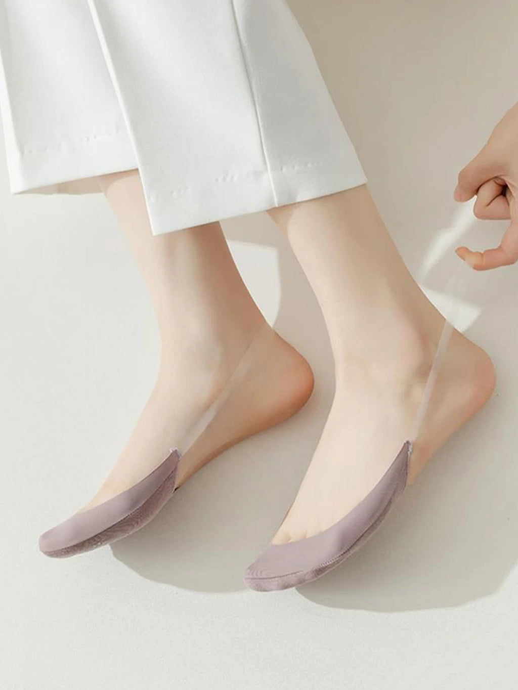1/5 Pares de Calcetines Invisibles para Mujer, Transpirables, Antideslizantes, para Zapatos de Tacón Alto, de Seda Fría, Finos, Tipo Media Palma