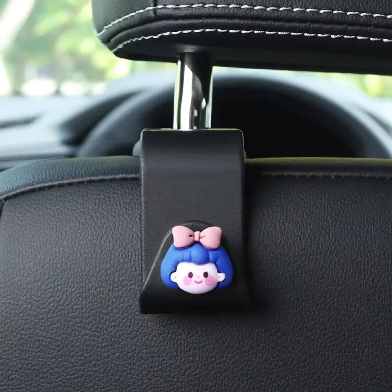 Gancho trasero para asiento de coche con cabeza de perro, decoración tridimensional 3D para asiento trasero de coche, accesorios decorativos para Interior