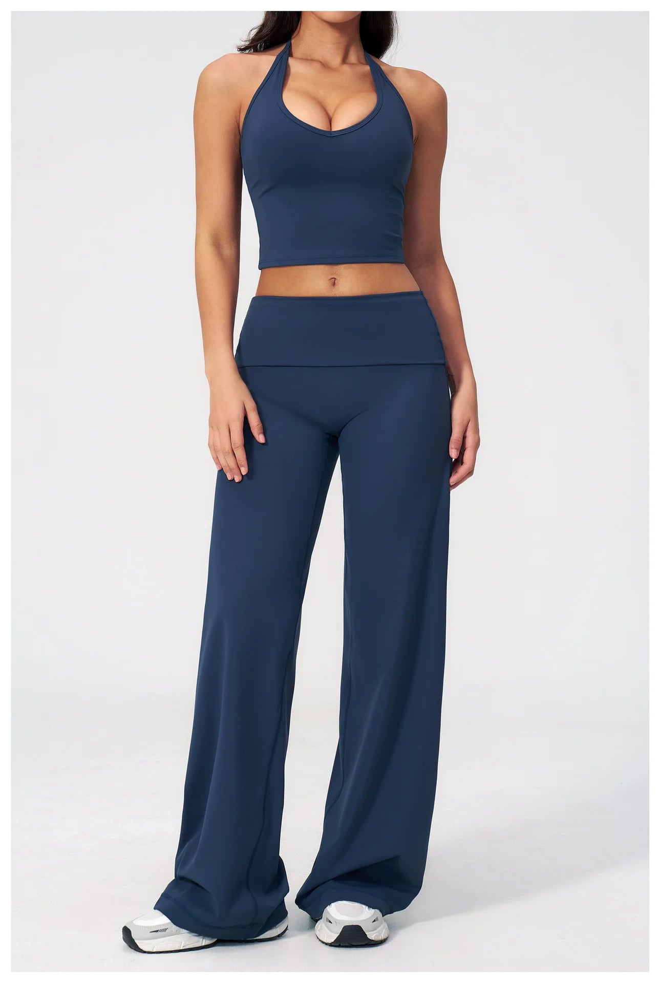 Conjunto Deportivo de Yoga para Mujer, Conjunto de Dos Piezas, Pantalones y Top, Traje Deportivo para Gimnasio, Yoga y Entrenamiento