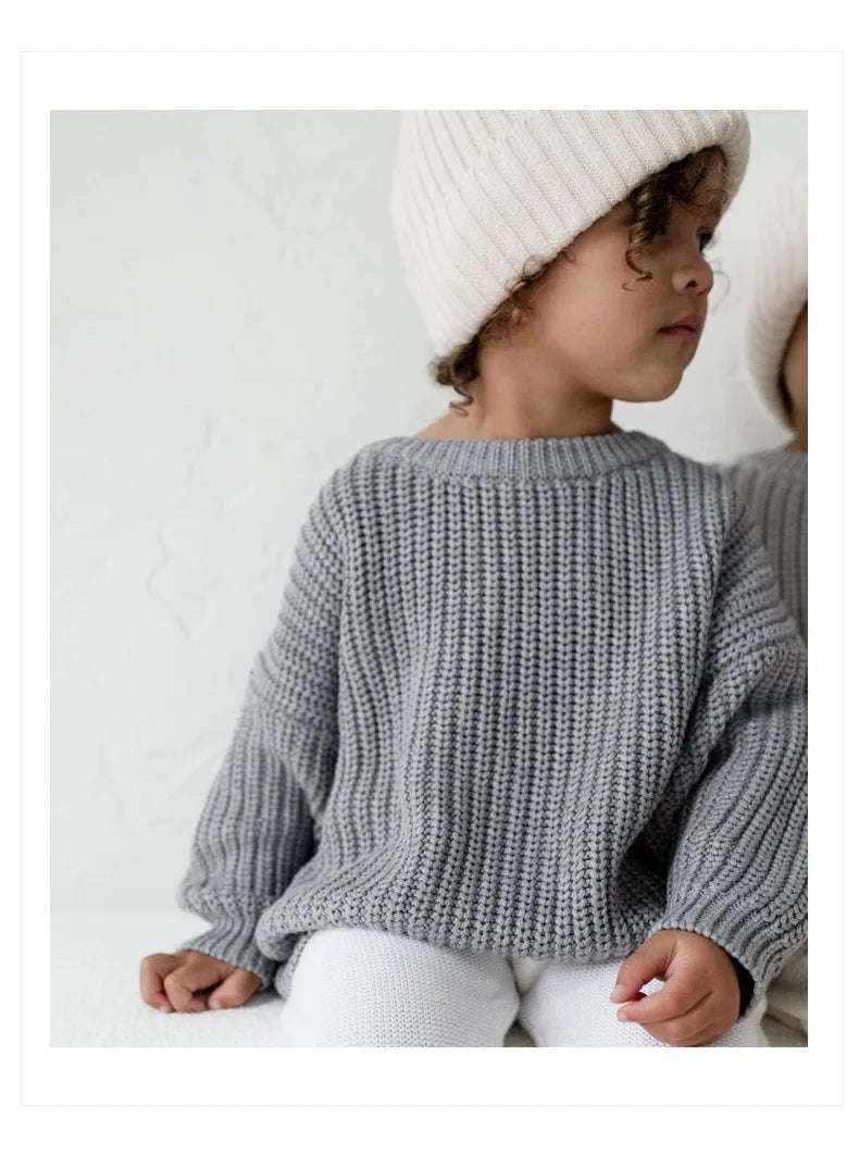 Suéteres de bebé Otoño Invierno niños niñas de manga larga suéter de punto de Color puro bebé niños niñas suéter suéteres ropa