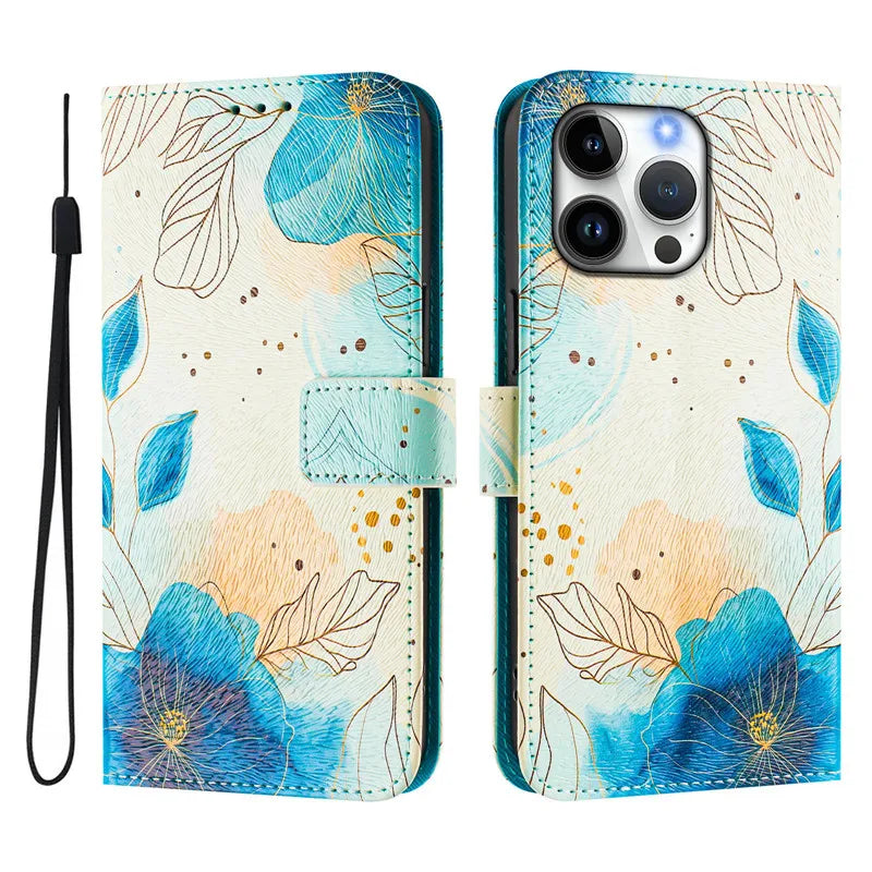 13 Funda de teléfono de cuero para iPhone 13 12 Mini 11 Pro 13Pro 12Pro Max 11Pro Coque Flip Cover Wallet fundas pintadas magnéticas gato oso