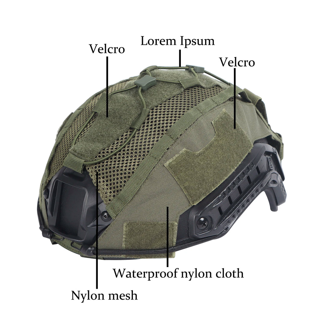 Juego de fundas para casco táctico para casco marítimo, bolsa para batería NVG, funda de malla híbrida de caza para cascos balísticos y