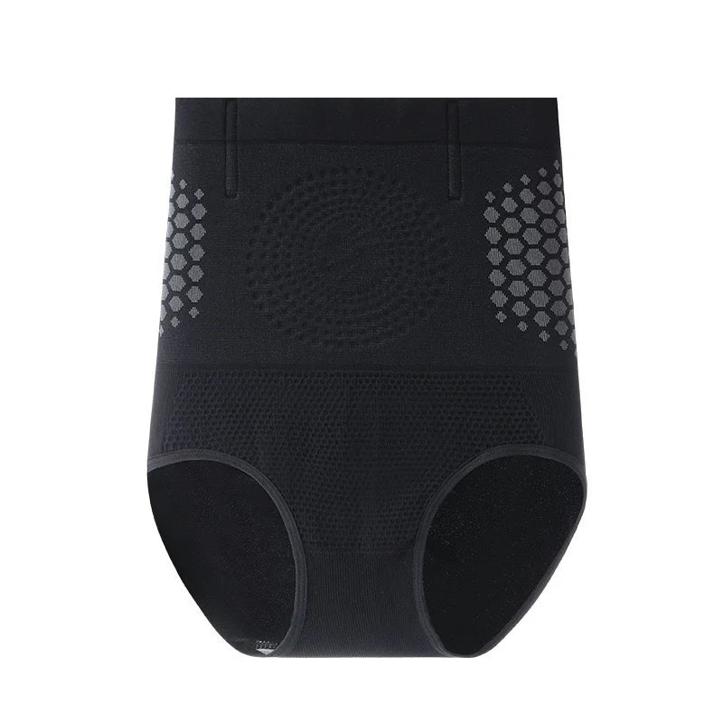 Braguitas Moldeadoras de Cintura Alta sin Costuras para Mujer, Control de Abdomen, Terapia Magnética, Calentamiento Uterino, Ropa Interior Adelgazante