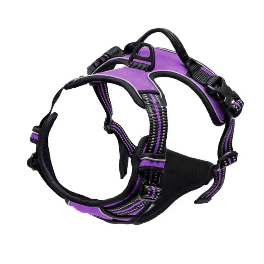 Arnés para perros sin tirones, Clip frontal, mango de fácil control reflectante resistente para caminar con perros grandes