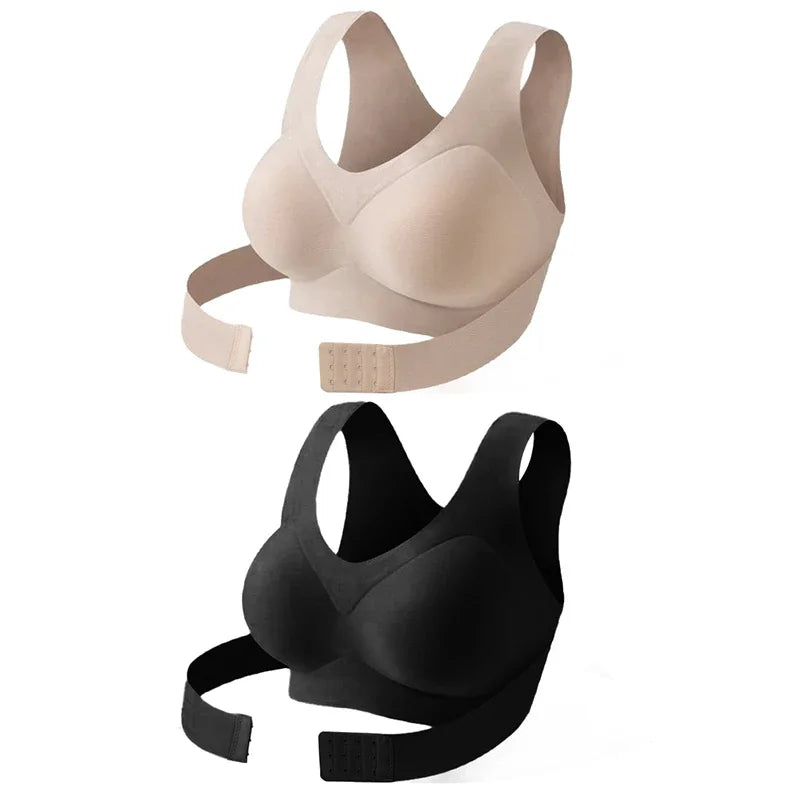 FallSweet Sujetador de corrección de postura inalámbrico para mujer Bralette push-up sin costuras con soporte cruzado en la espalda para lencería moldeadora diaria