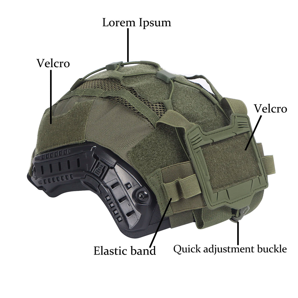 Juego de fundas para casco táctico para casco marítimo, bolsa para batería NVG, funda de malla híbrida de caza para cascos balísticos y