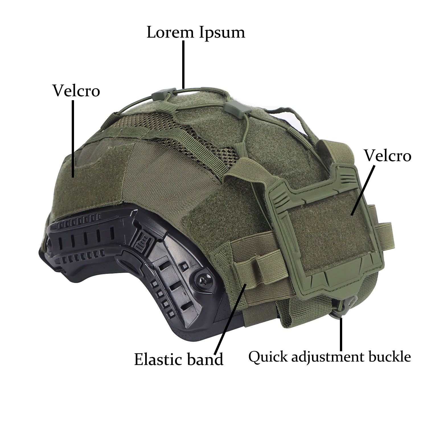 Juego de fundas para casco táctico para casco marítimo, bolsa para batería NVG, funda de malla híbrida de caza para cascos balísticos y
