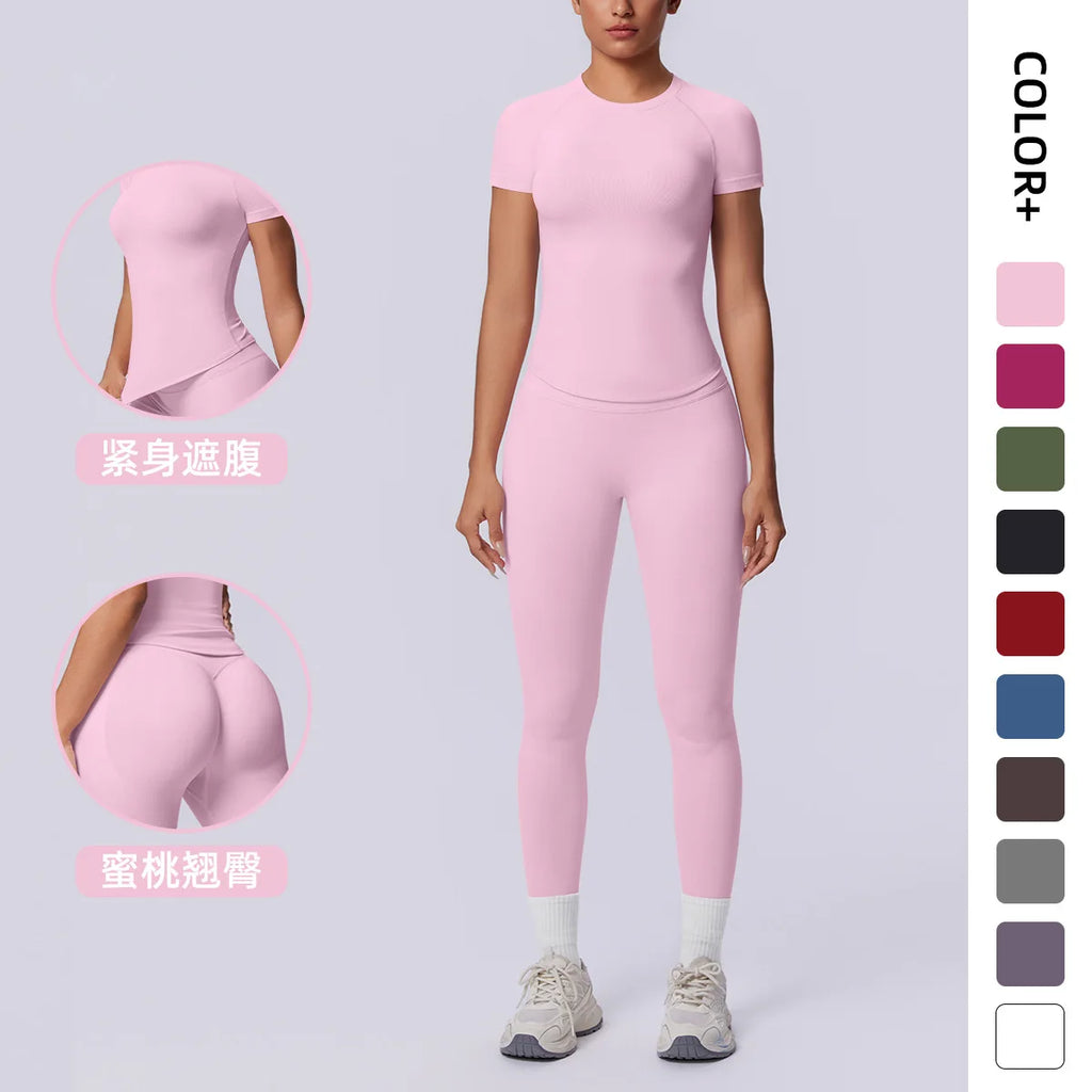 Conjunto Deportivo de Yoga para Mujer, Conjunto de Dos Piezas, Pantalones y Top, Traje Deportivo para Gimnasio, Yoga y Entrenamiento
