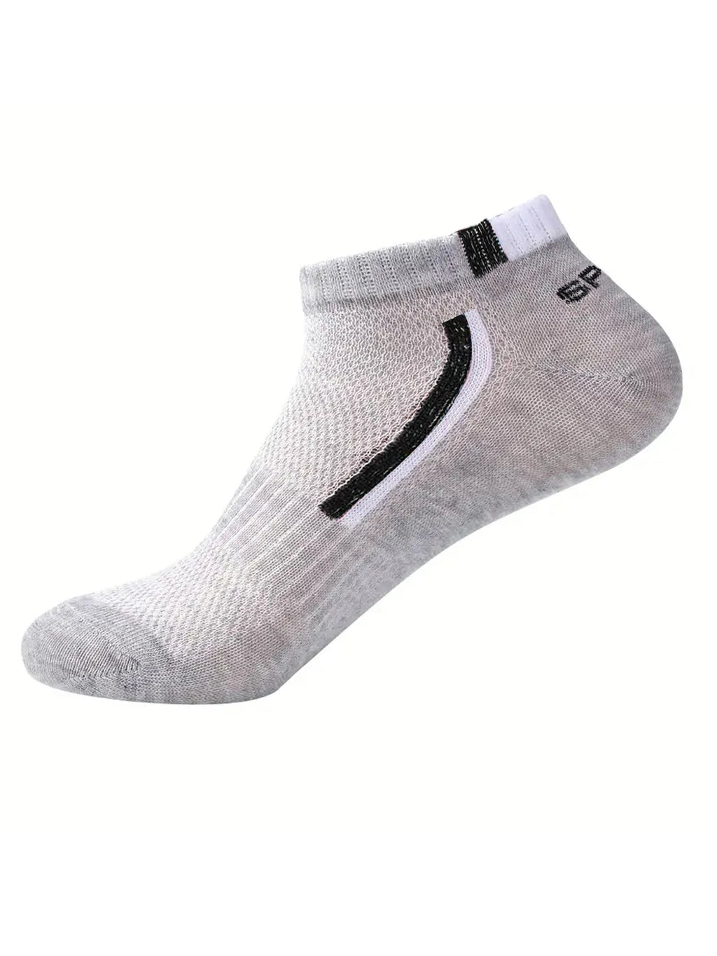 Calcetines náuticos antideslizantes para hombre, 5 pares de calcetines tobilleros con estampado de bloques para negocios y deportes, transpirables, resistentes al sudor, antiolor, cómodos