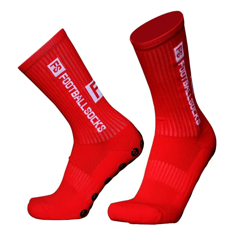 3/1 par nuevo estilo FS calcetines de fútbol redondos de silicona con ventosa agarre antideslizante calcetines de fútbol deportes hombres mujeres béisbol calcetines de Rugby