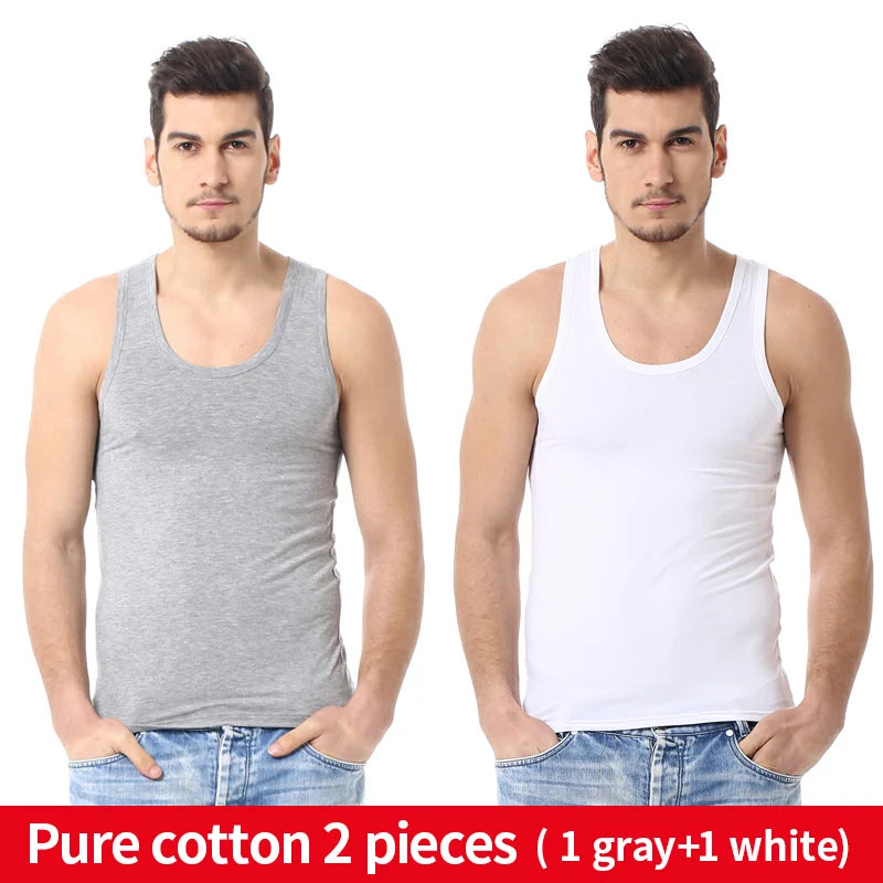 Chaleco fino de algodón para las cuatro estaciones de color sólido para hombre, sudadera informal y cómoda del Joker, chaleco ajustado para ejercicio físico