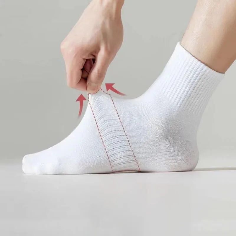 5/10/20 pares de calcetines de cuello redondo de color sólido neutro, calcetines deportivos transpirables y cómodos para primavera y verano, calcetines deportivos para todas las estaciones